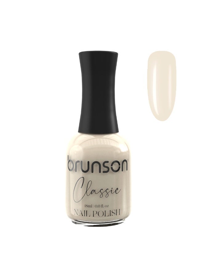 Brunson Classic Nail Polish 18ml Fast Dry Nail Lacquer Nail Harderner Normal Polish Glossy Gel Effect Quick Air Dry Long-Lasting Natural Nail Enamel Salon Quality Manicure Pedicure Regular Polish - Image 1